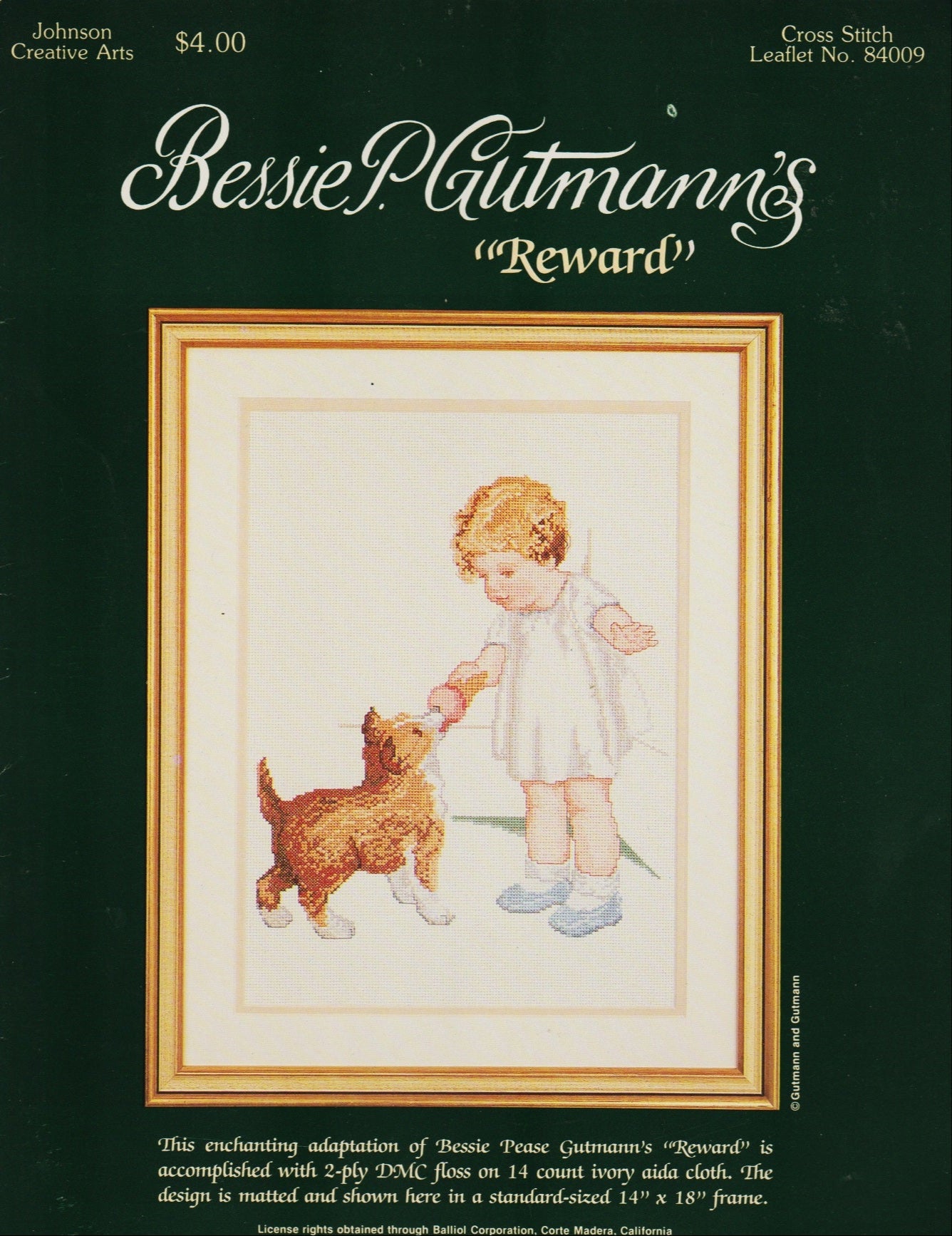 Johnson Creative Arts Reward Bessie P. Gutmanns 84009 cross stitch pattern