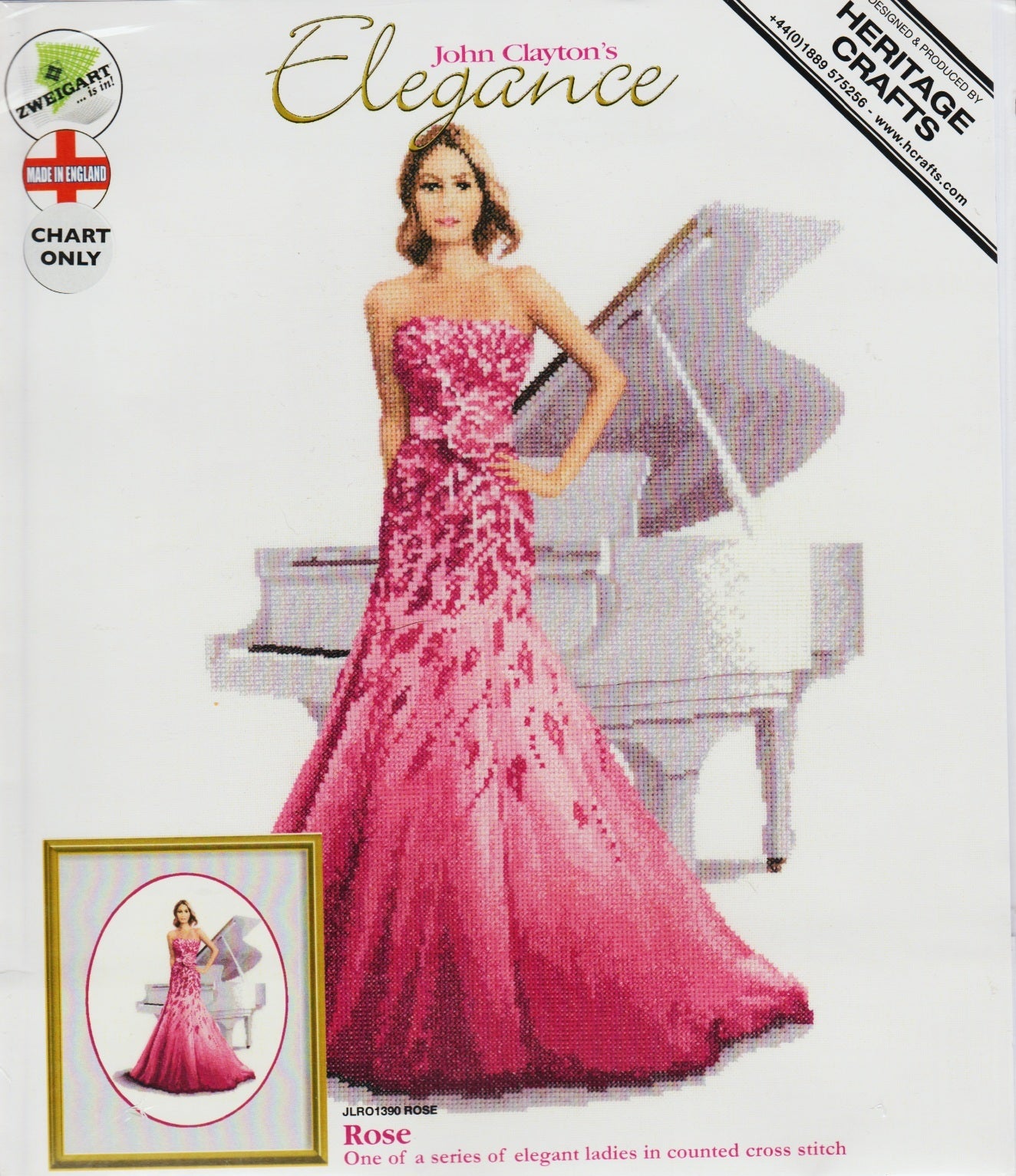 Heritage Stitchcraft Rose JLRO1390 cross stitch pattern