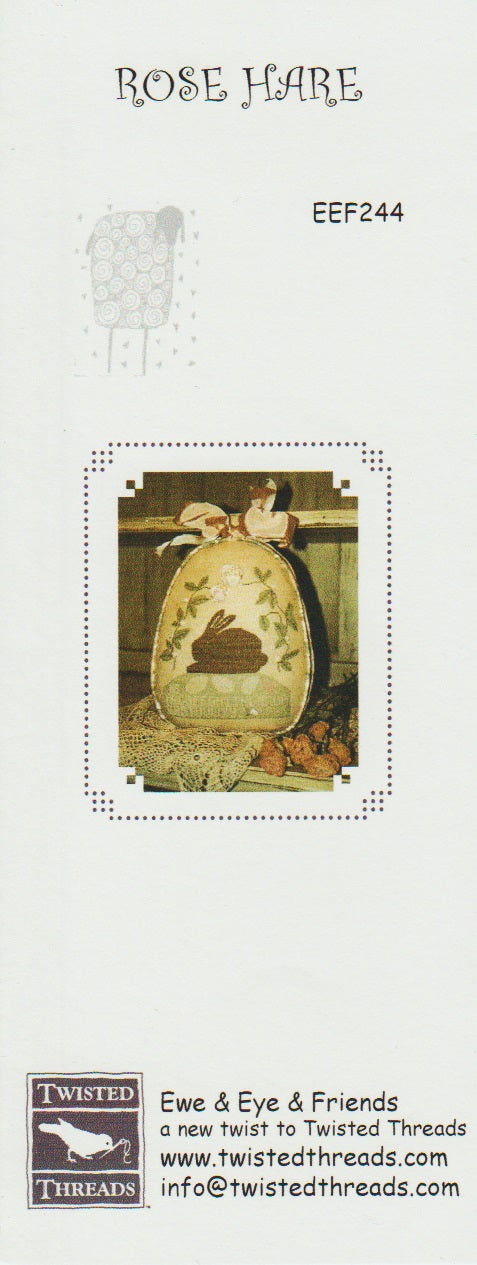 Ewe & Eye Rose Hare EEF244 cross stitch pattern
