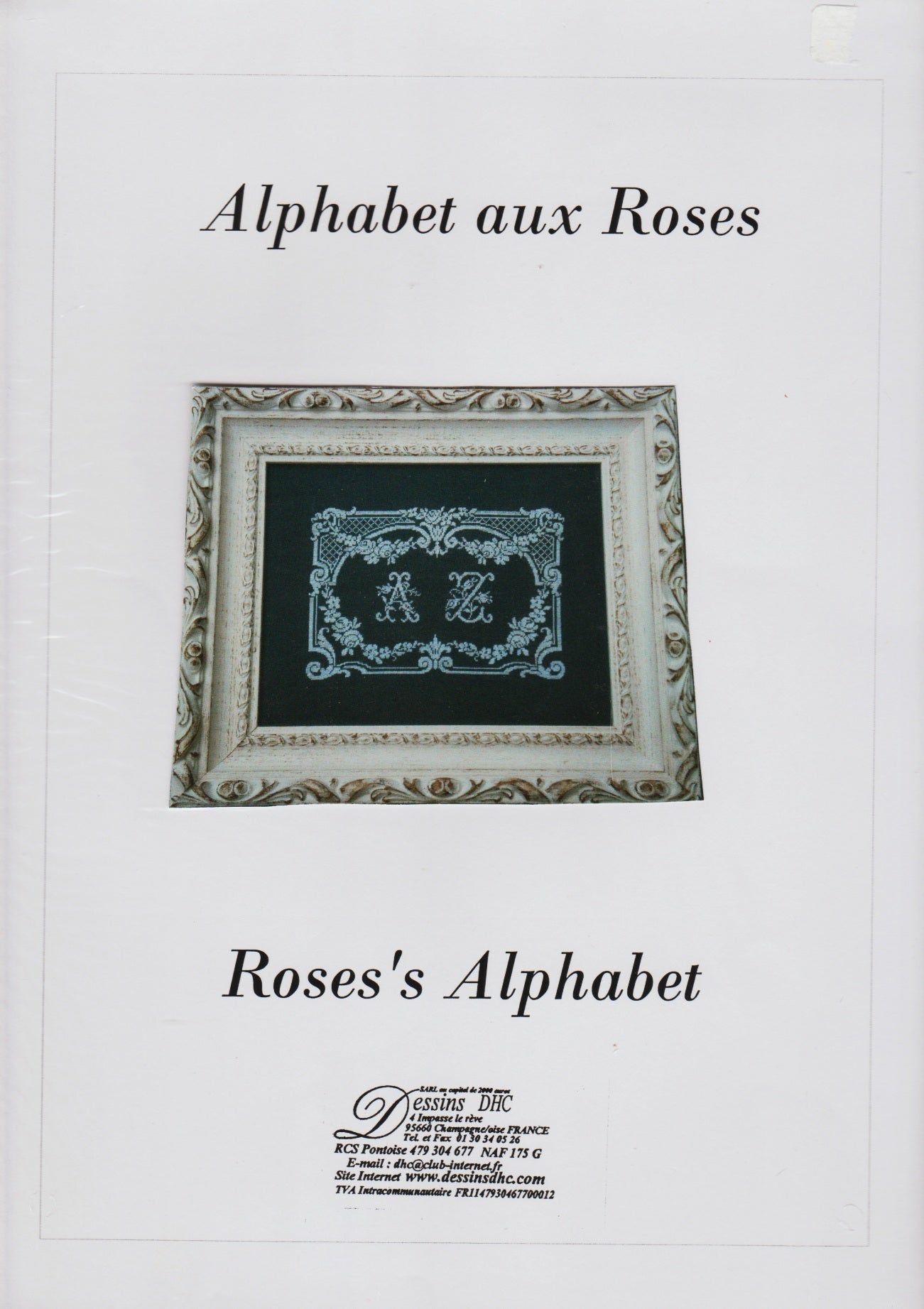 Dessins DHC Rose's Alphabet blackwork cross stitch pattern