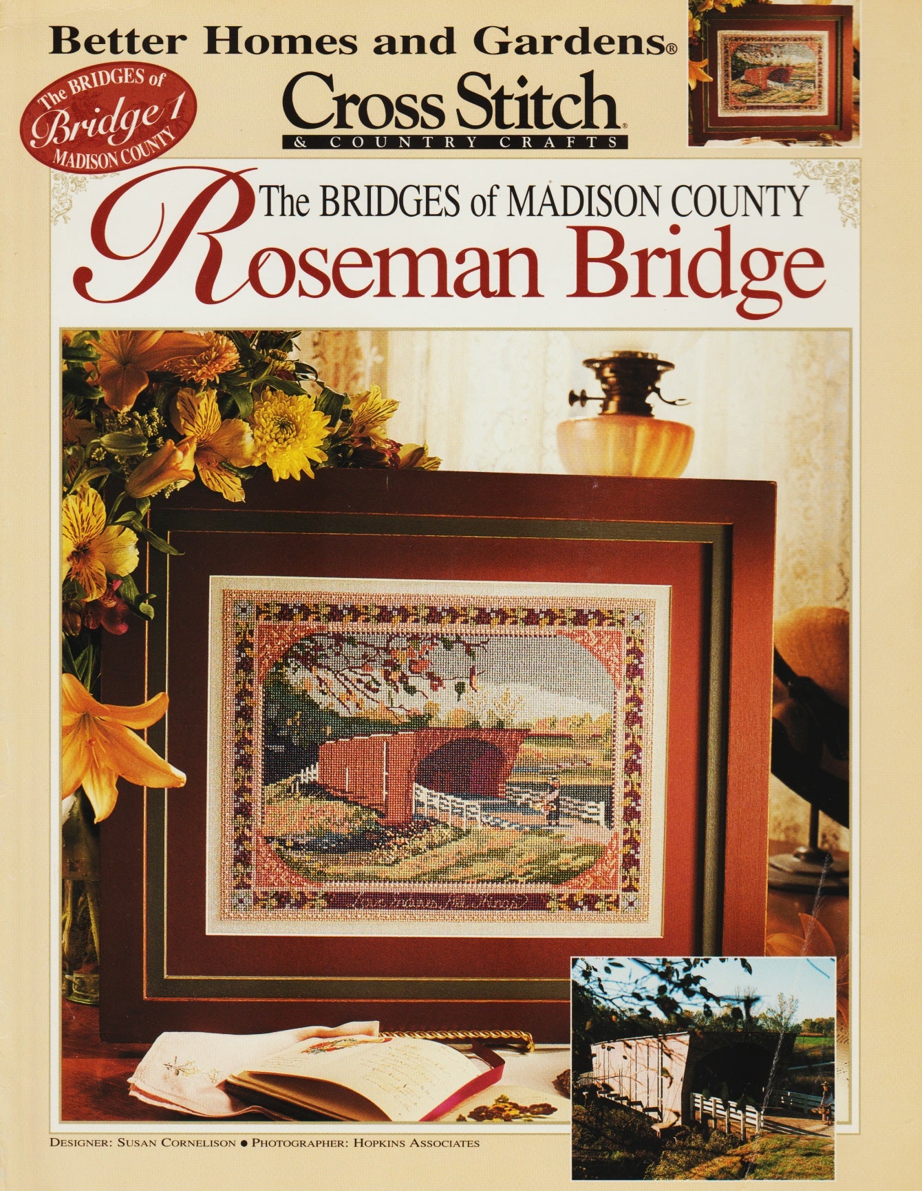 Better Homes and Gardens Roseman Bridge Madison County cross stitch pattern