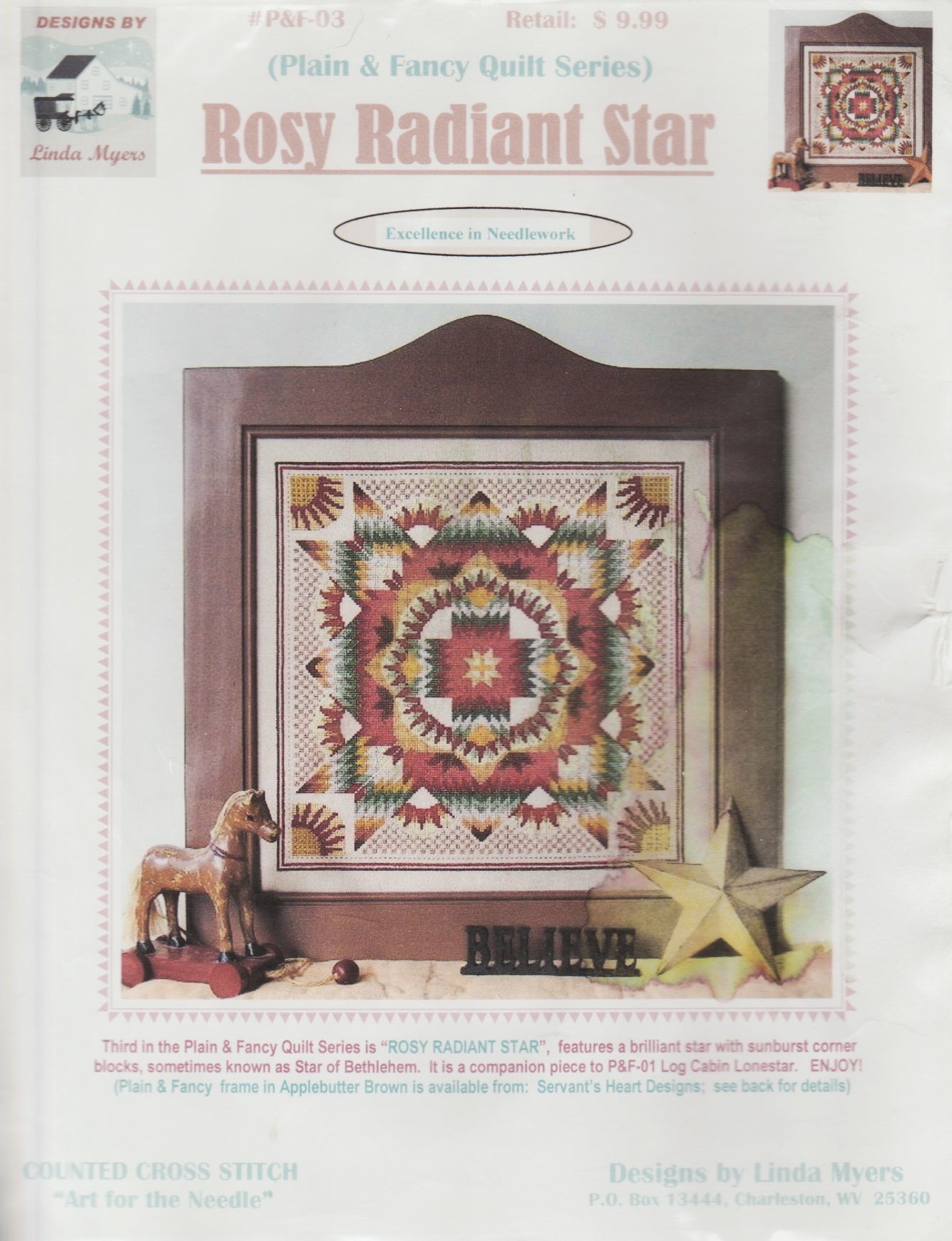 Linda Myers Rosy Radiant Star P&F-03 cross stitch pattern
