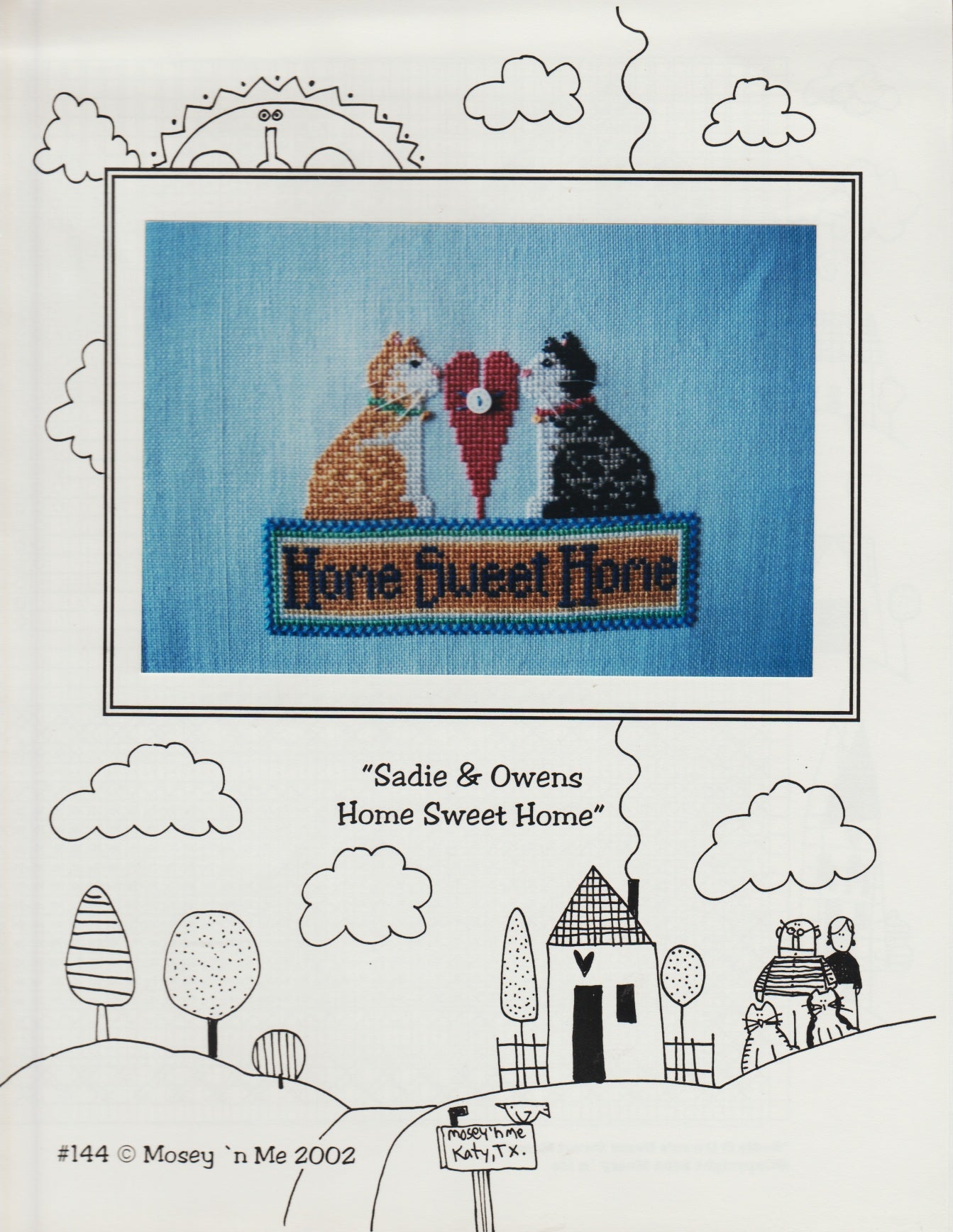 Mosey 'n Me Sadie & Owens 144 cross stitch pattern