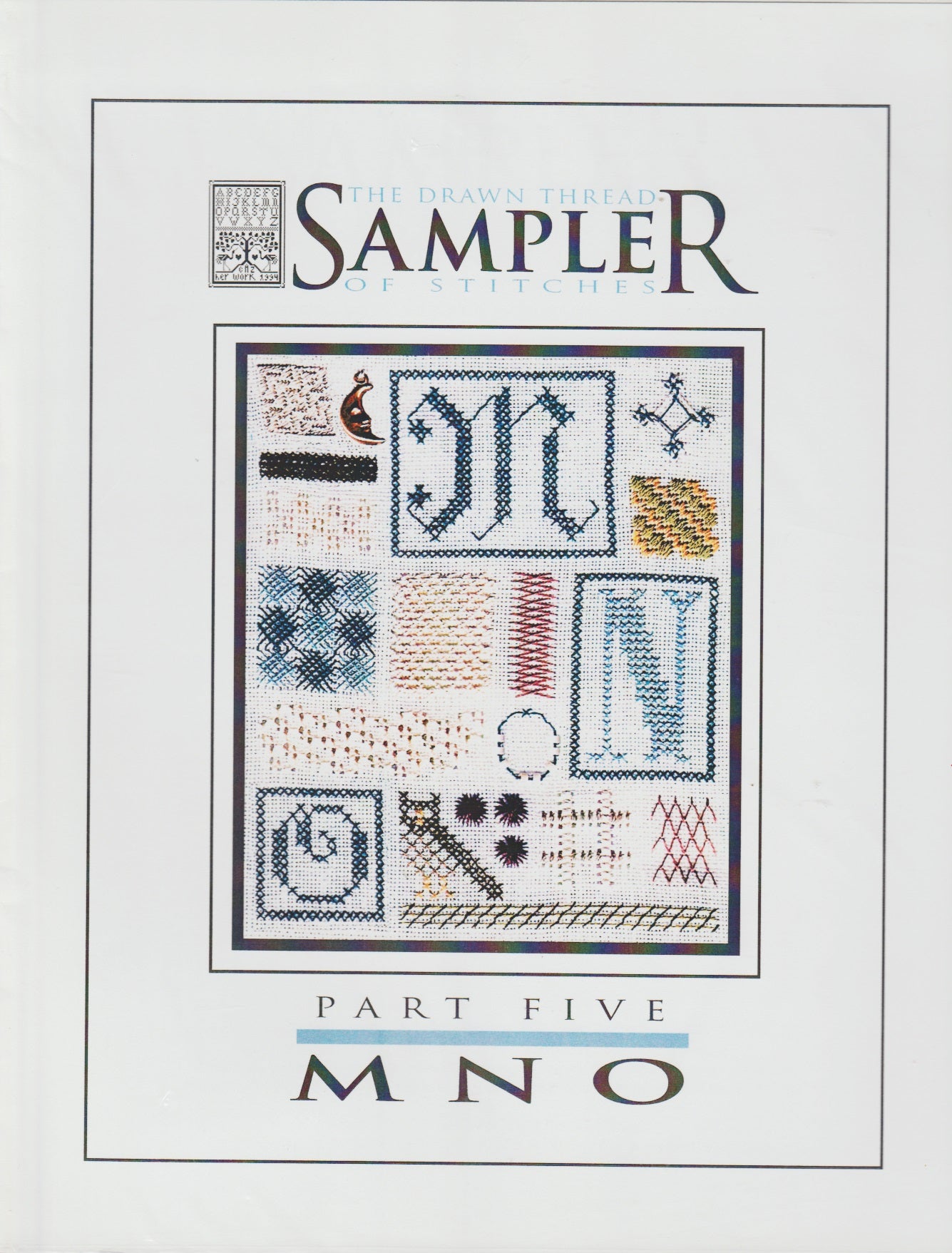 Drawn Thread Sampler of Stitches MNO cross stitch pattern