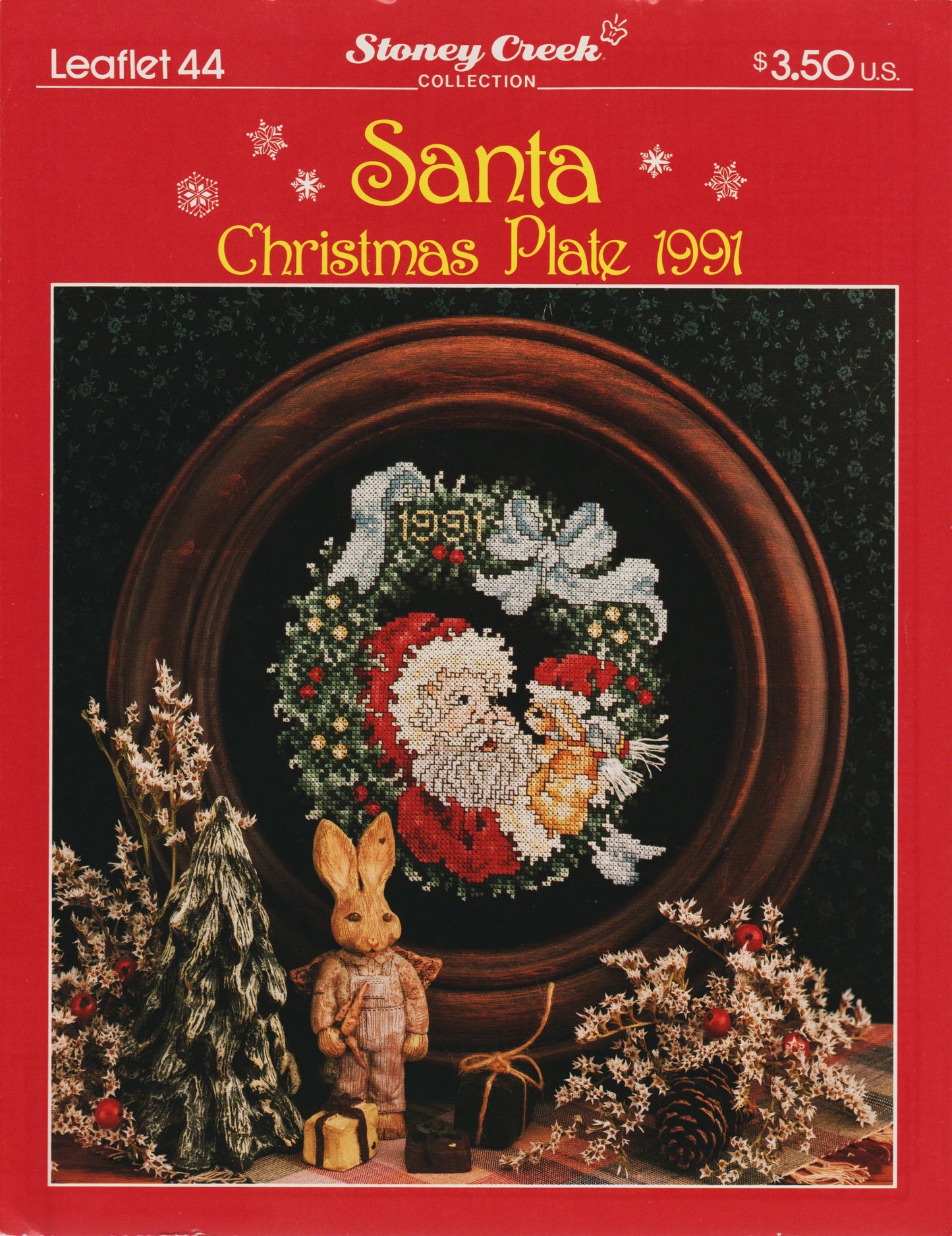 Stoney Creek Santa Christmas Plate 1991 cross stitch pattern