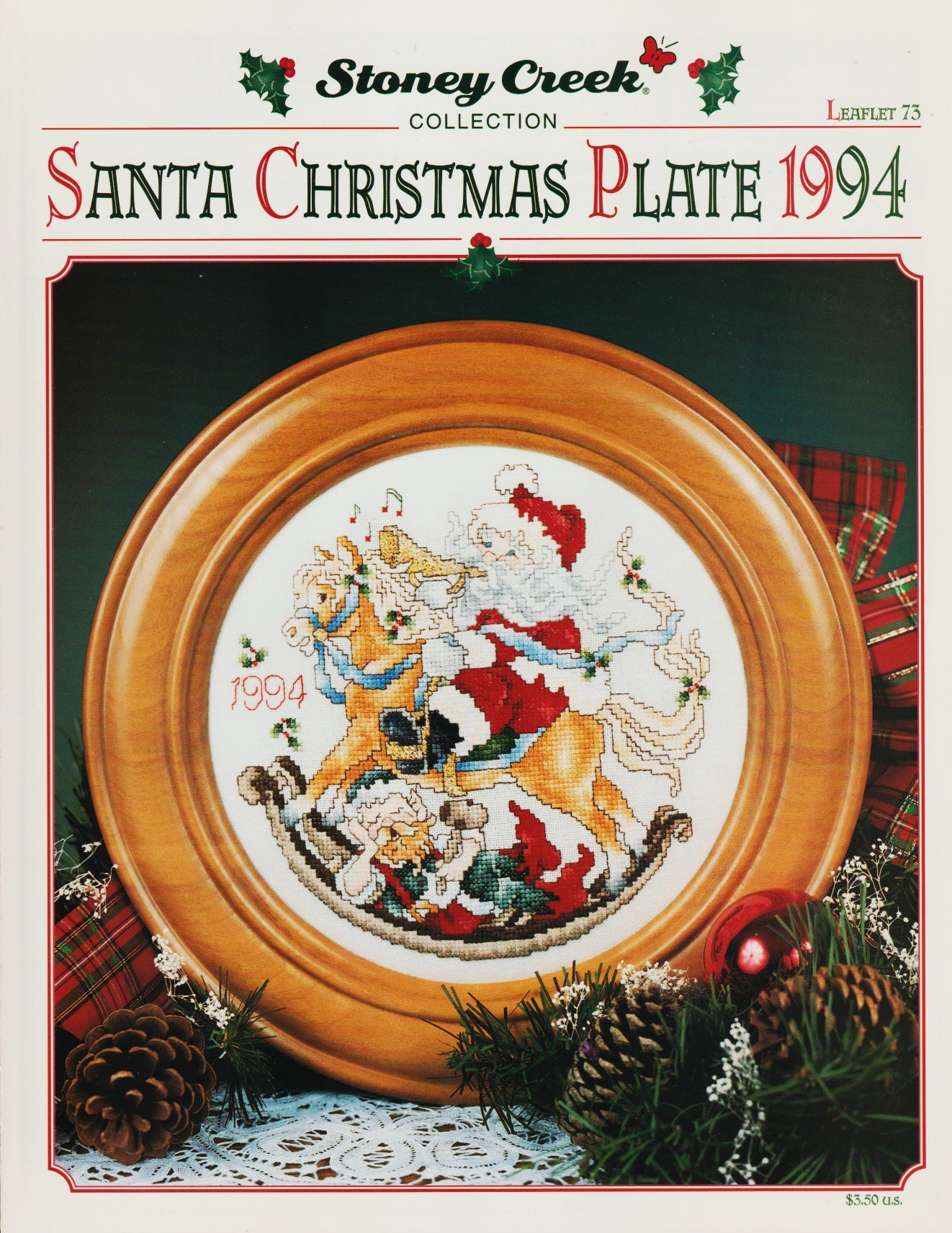 Stoney Creek Santa Christmas Plate 1994 LFT73 cross stitch pattern
