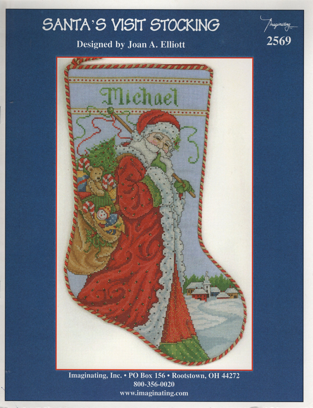 Imaginating Santa's Visit Stocking 2569 cross stitch pattern