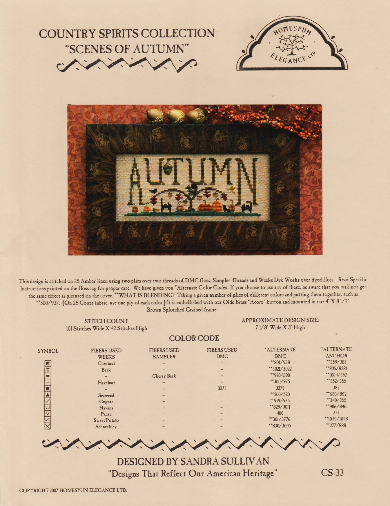 Homespune Elegance Scenes of Autumn CS-33 cross stitch pattern