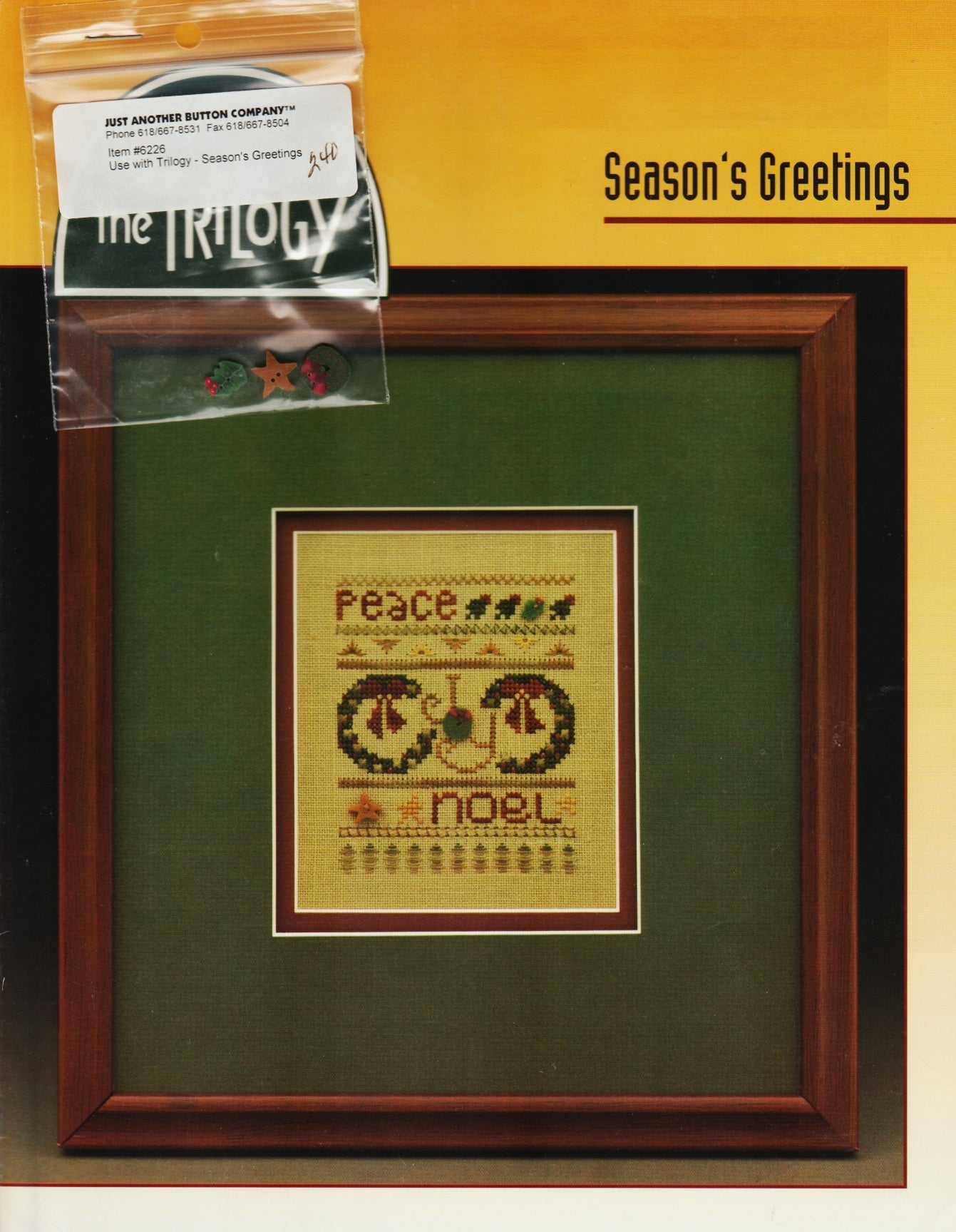Trilogy Season's Greetings cross stitch pattern