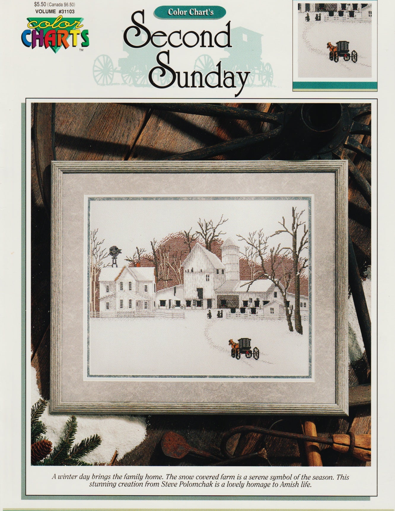 Color Charts Second Sunday 31103 Amish cross stitch pattern