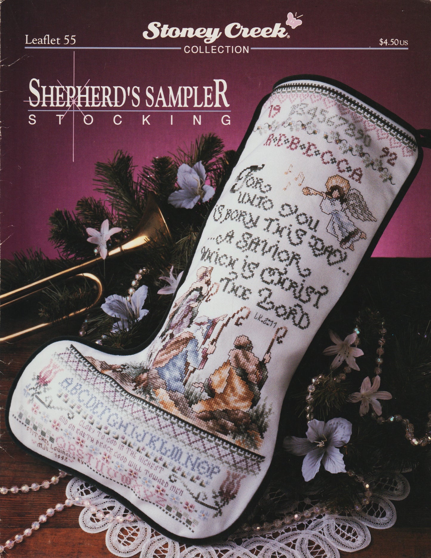 Stoney Creek Shepherd' Sampler Stocking LFT55 cross stitch pattern