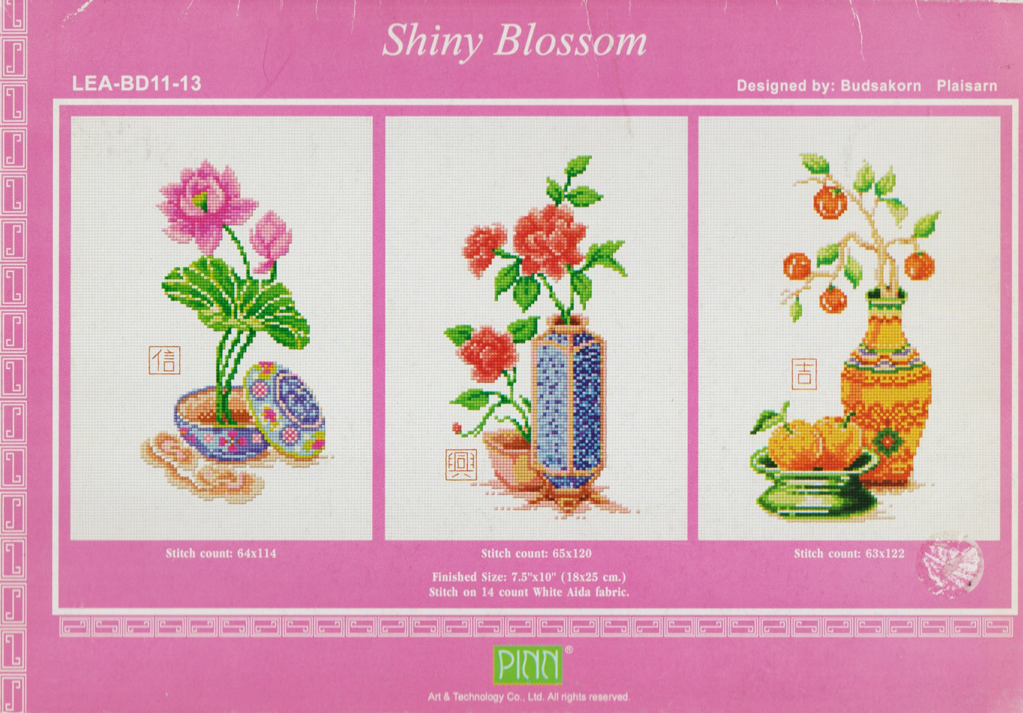 Pinn Shiny Blossom LEA-BD11-13 Asian cross stitch pattern
