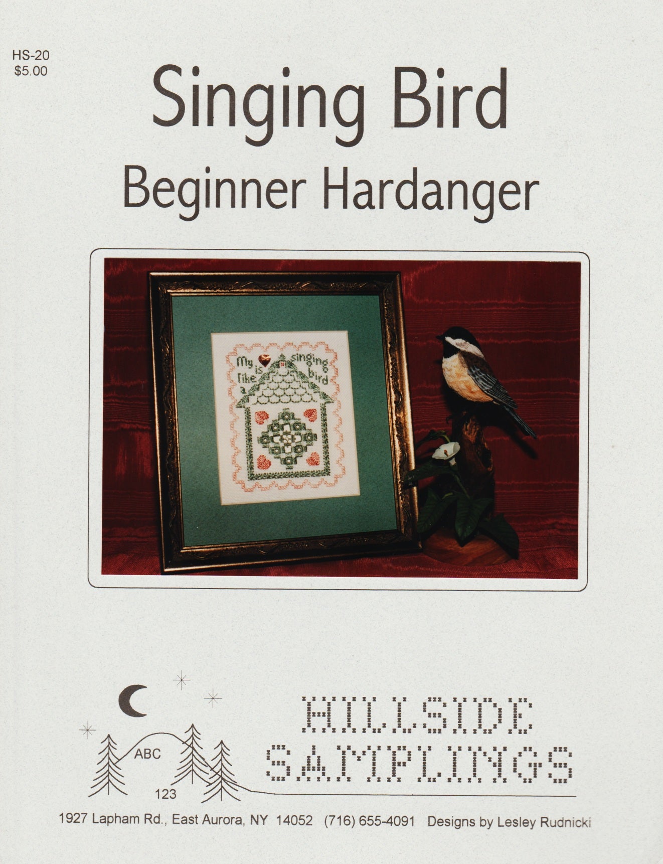 Hillside Samplings Singing Bird HS-20 hardanger cross stitch pattern