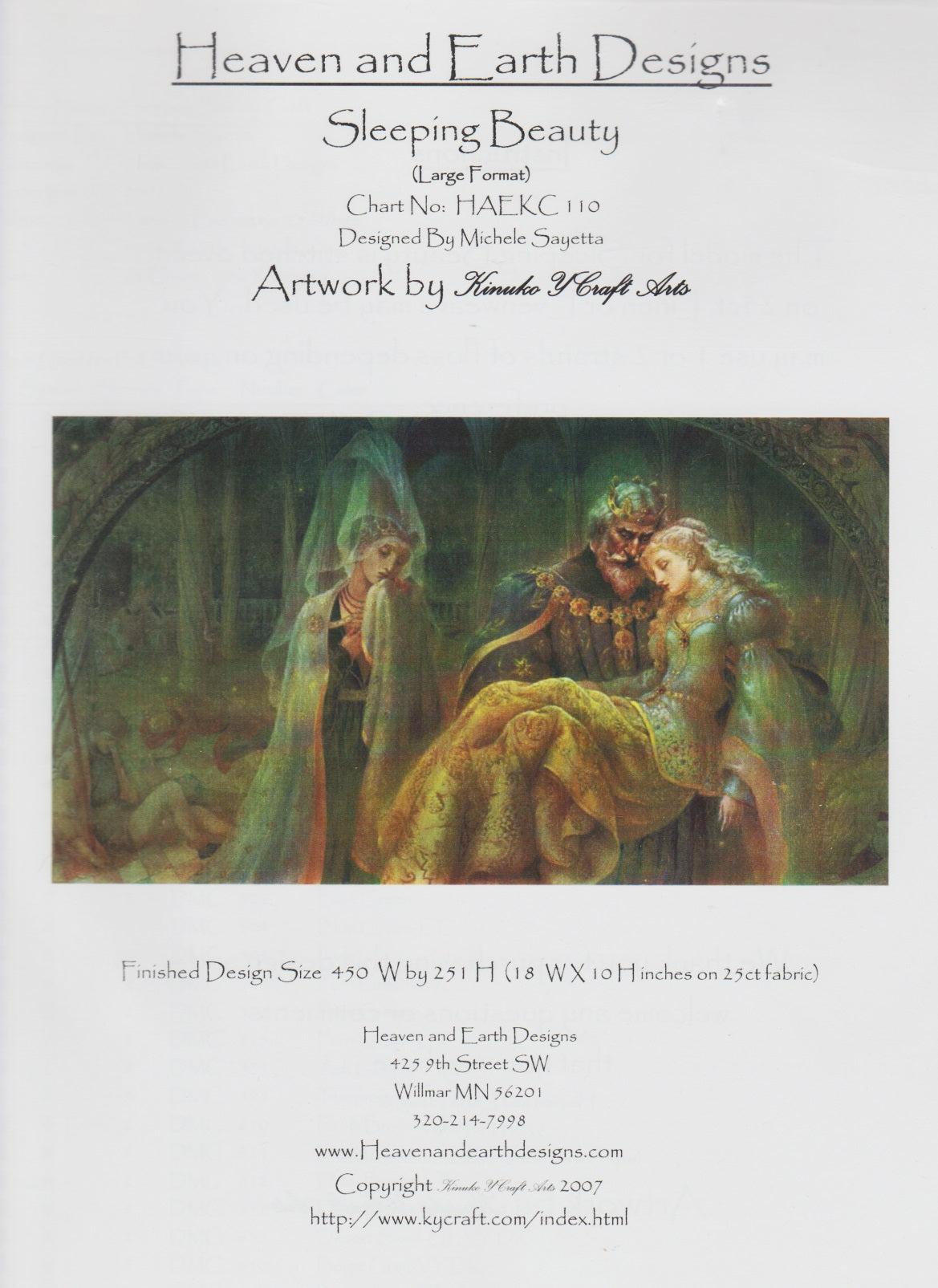 Heaven and Earth Designs Sleeping Beauty cross stitch pattern