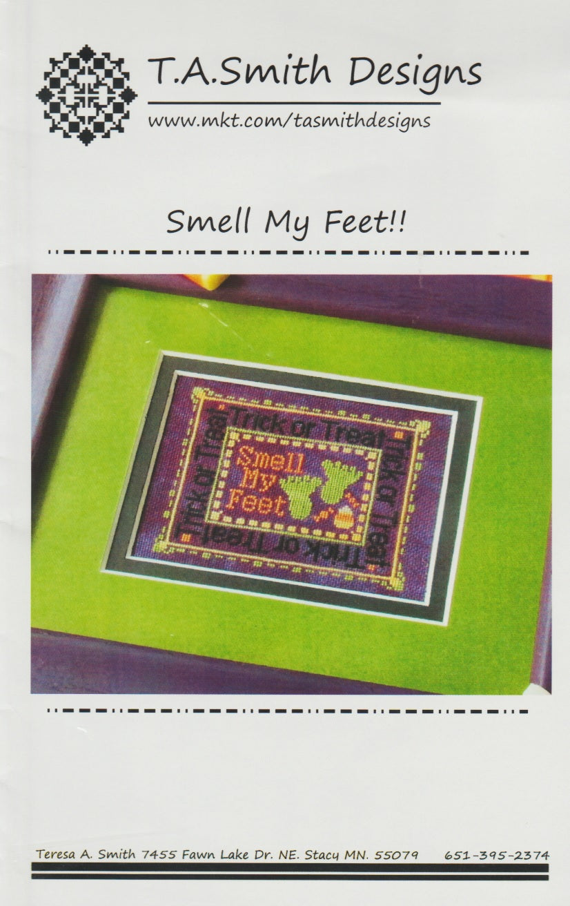 T.A. Smith Smell My Feet halloween cross stitch pattern