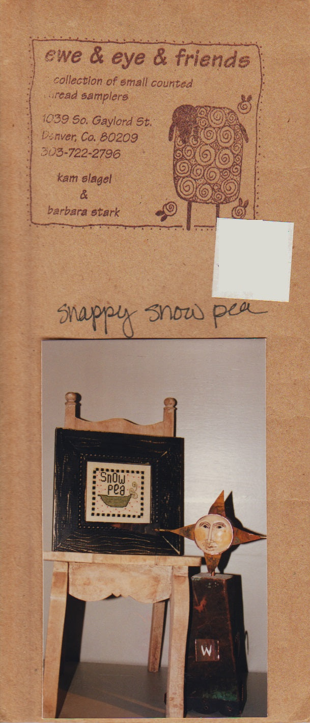 Ewe & Eye Snappy Snow Pea cross stitch pattern