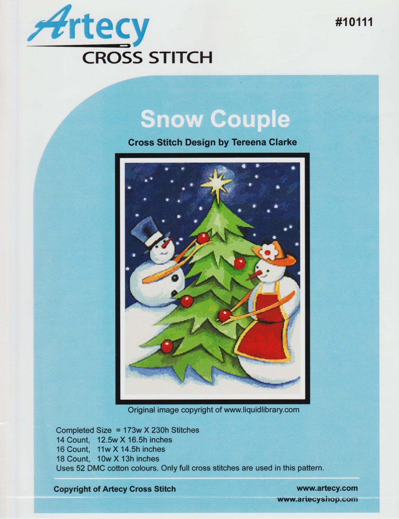 Artecy Snow Couple 10111 snowman cross stitch pattern