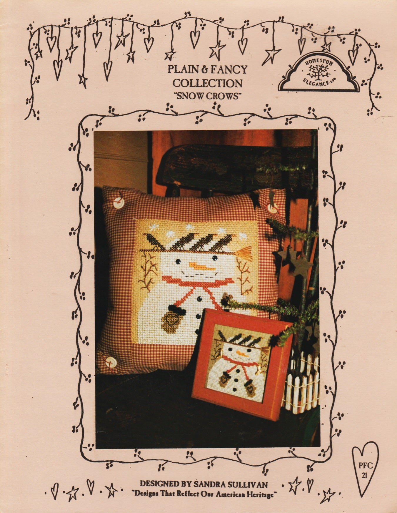 Homespun Elegance Snow Crows PFC21 cross stitch pattern