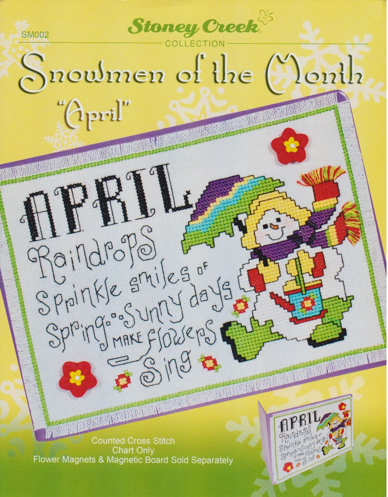 Stoney Creek Snowmen of the Month April SM002 cross stitch pattern