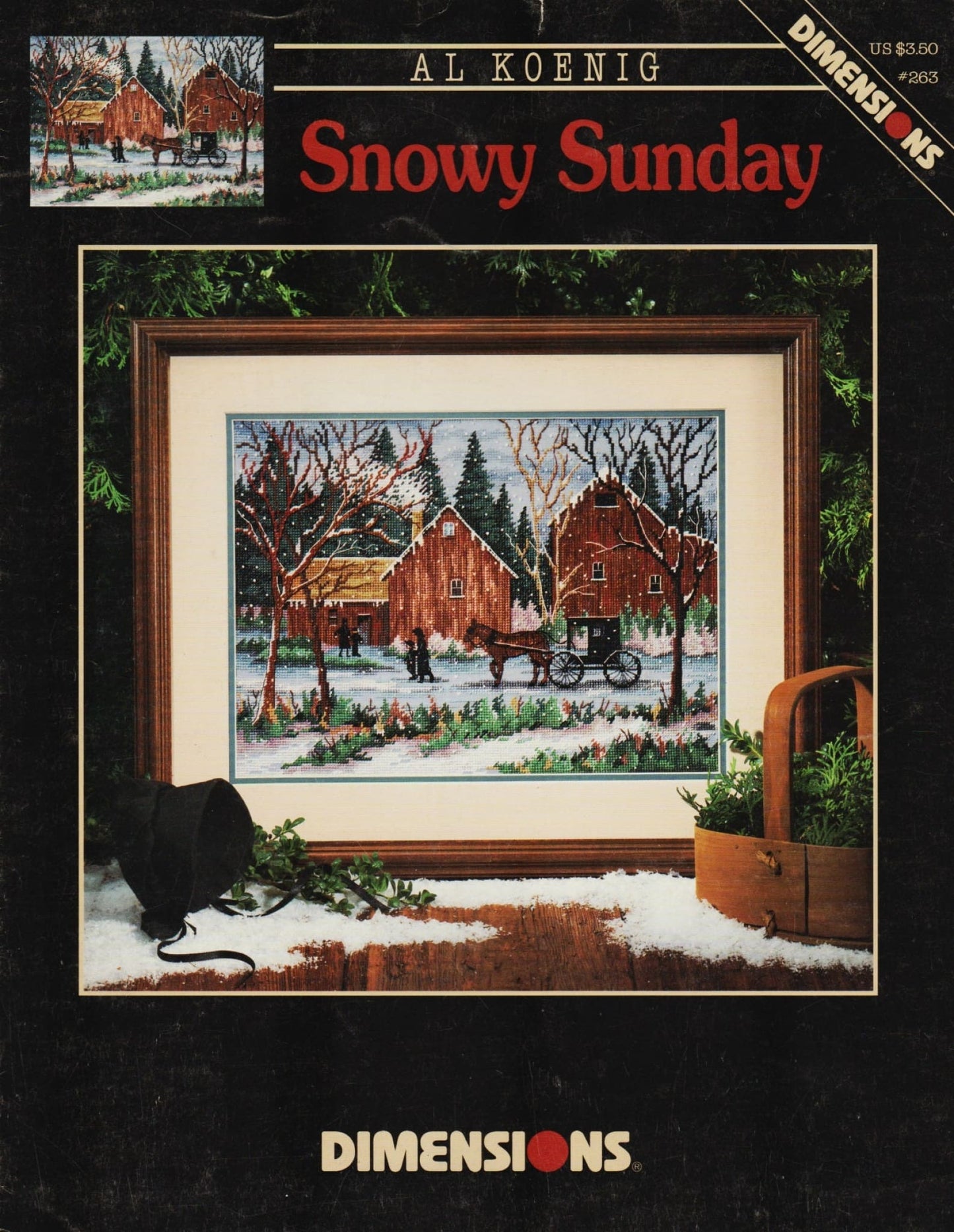 Dimensions Snowy Sunday 263 Amish Christmas cross stitch pattern