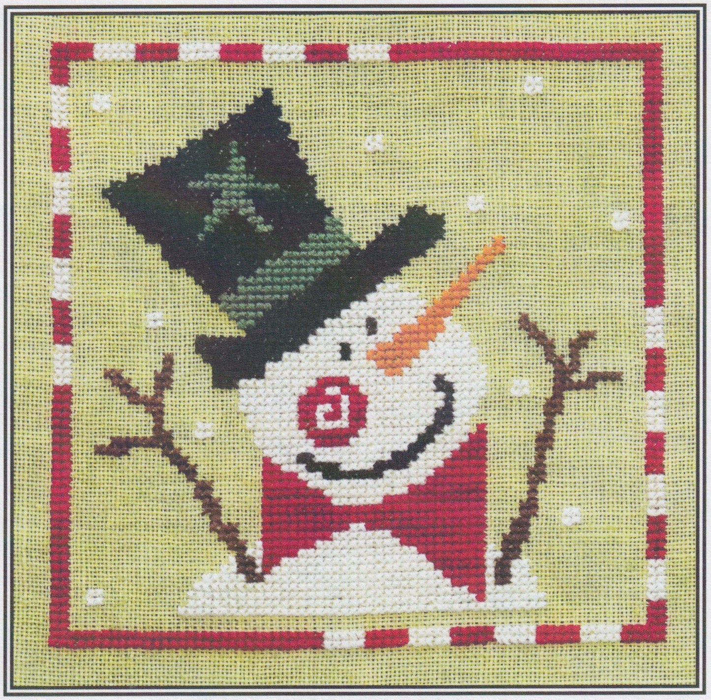 Artful Offerings Sprightly Snowman cross stitch pattern