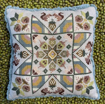 The Blue Flower Spring Acorns cross stitch pattern