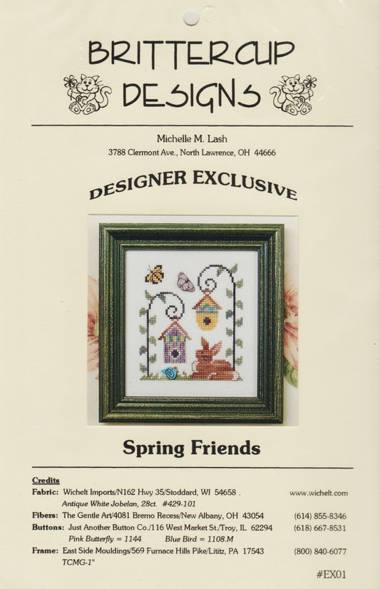 Brittercup Designs Spring Friends EX01 cross stitch pattern