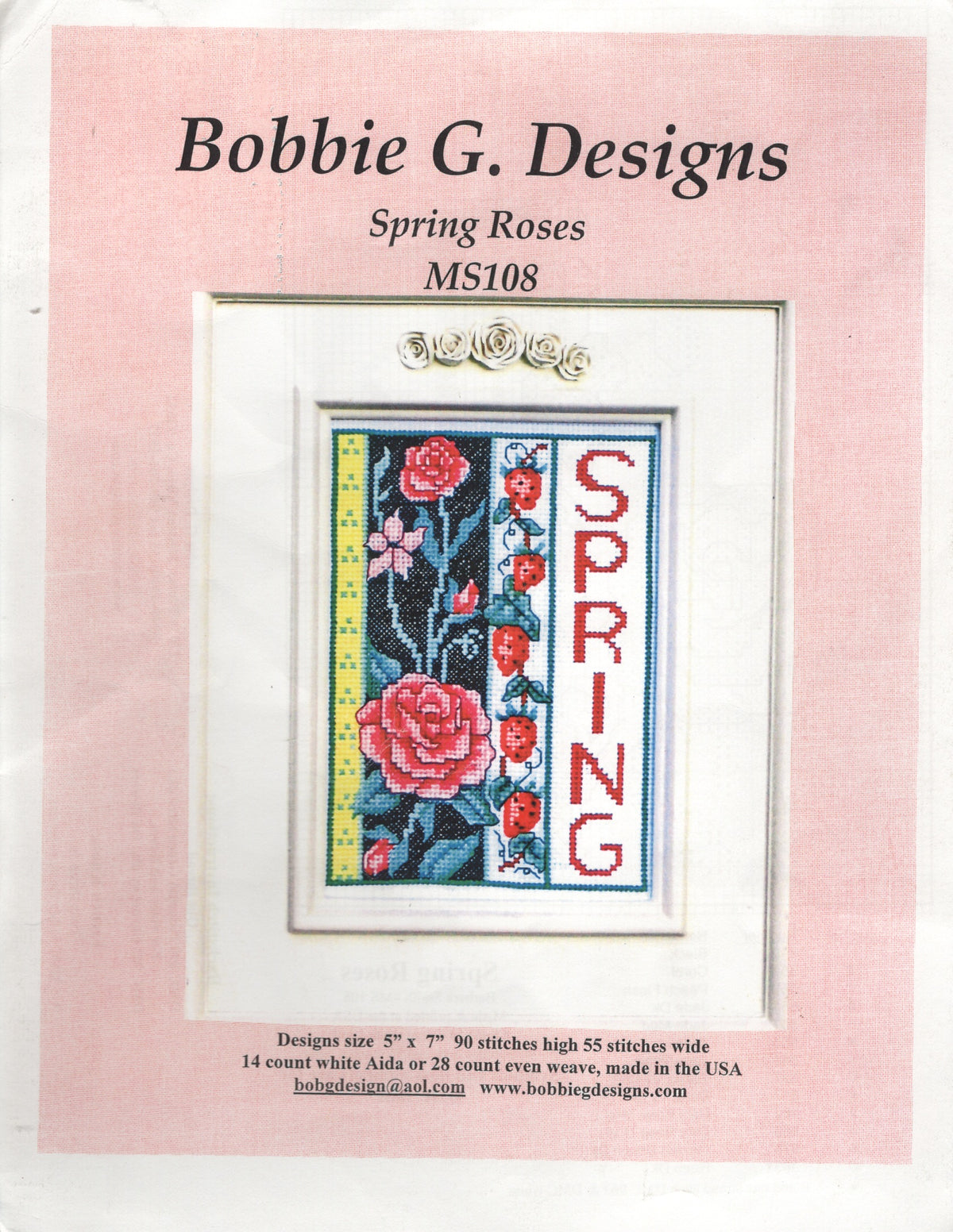 Bobbie G. Spring Roses MS108 cross stitch pattern