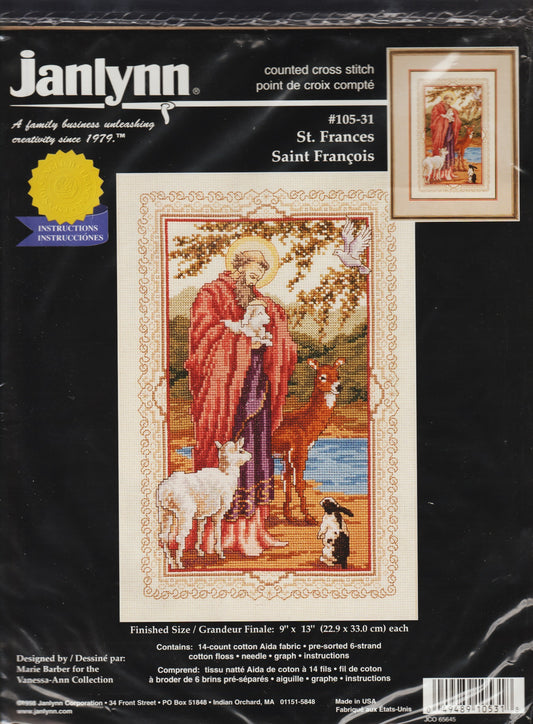 JanLynn St. Frances 105-31 religious cross stitch kit