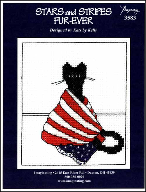 Imaginating Stars and Stripes Fur-Ever 3583 patriotic cross stitch pattern