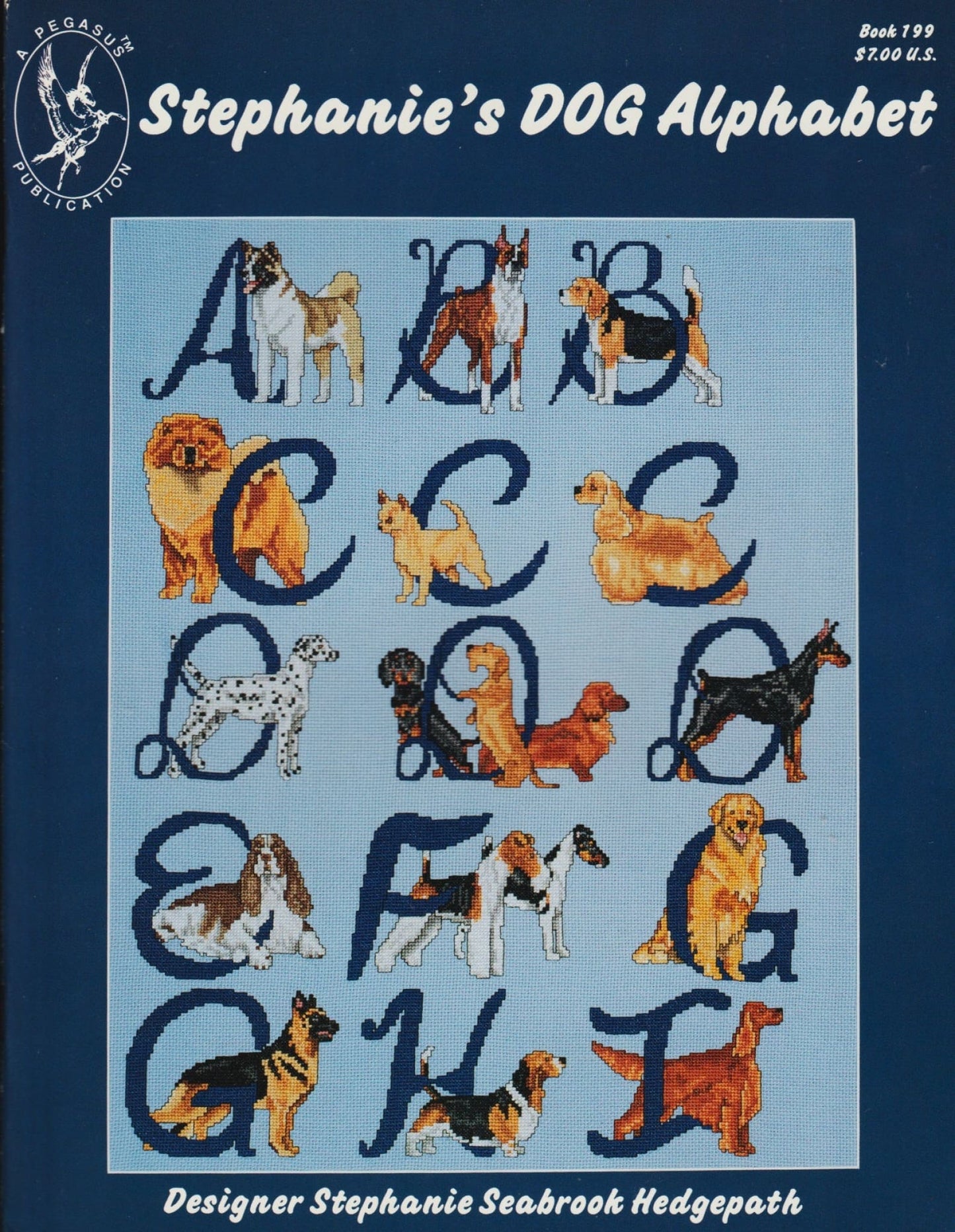 Pegasus Stephanie's DOG Alphabet 199 cross stitch pattern