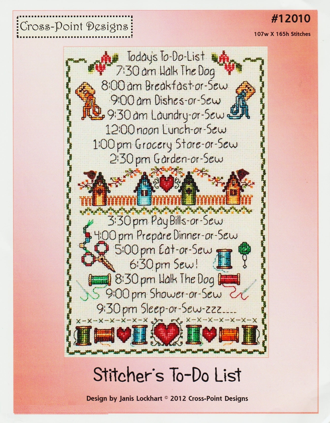 Cross-Point Designs Stitcher's To-Do List 12010 cross stitch pattern