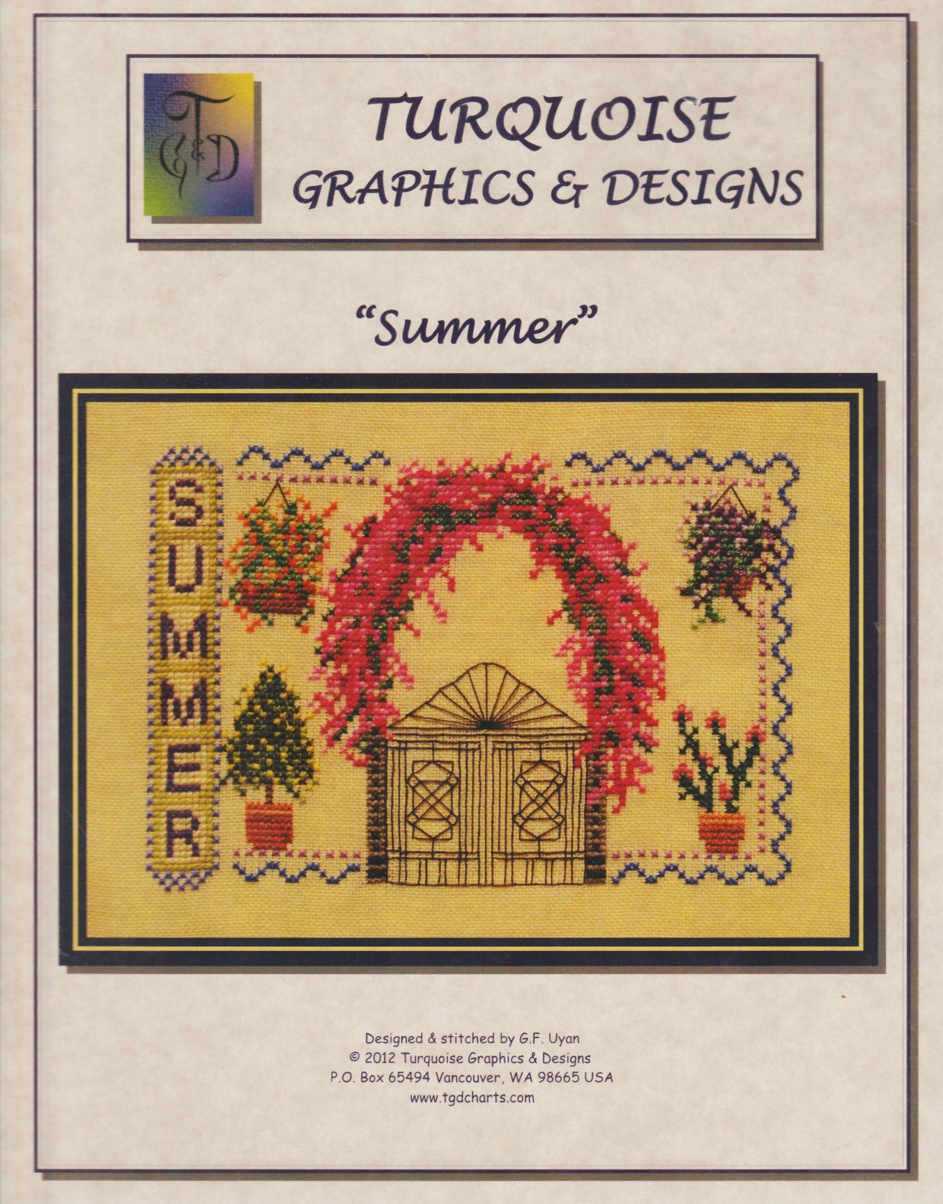 Turquoise Graphics Summer cross stitch pattern