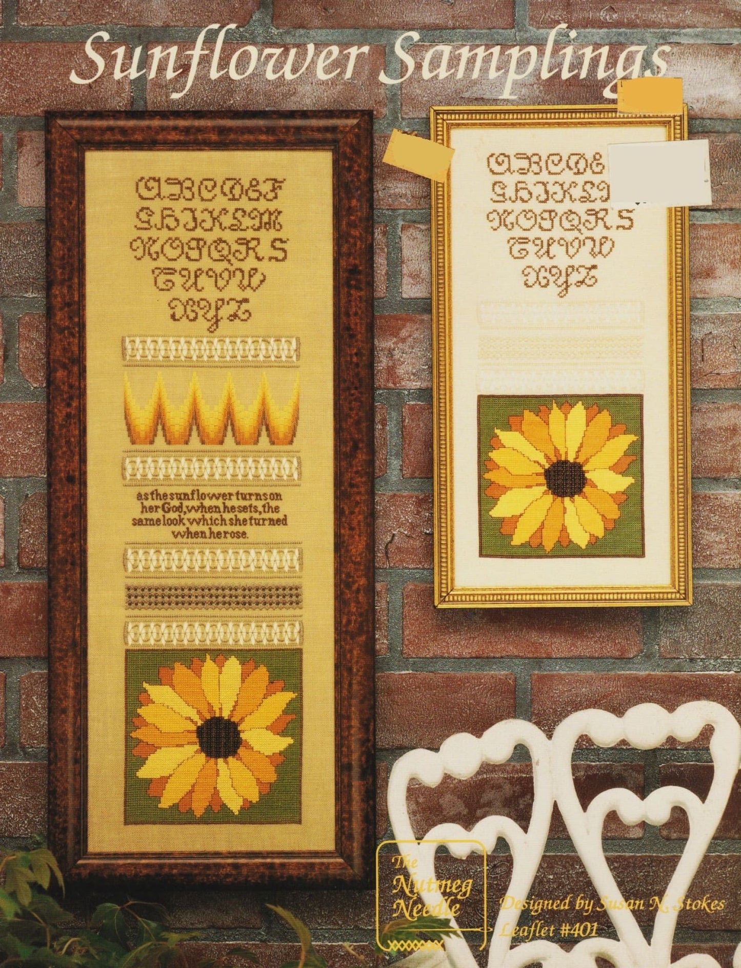 Nutmeg Needle Sunflower Samplings 401 flower cross stitch pattern