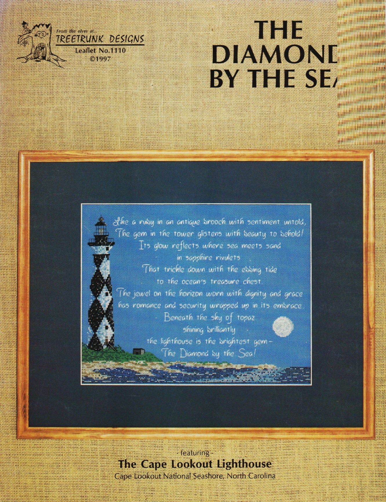 Treetrunk Designs The Diamond By The Sea Lighthouse cross stitch pattern