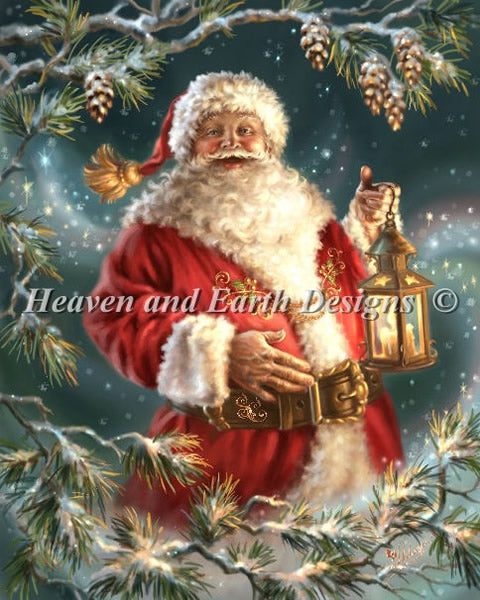 Heaven and Earth Designs The Enchanted Christmas HAEDJG981 Santa cross stitch pattern