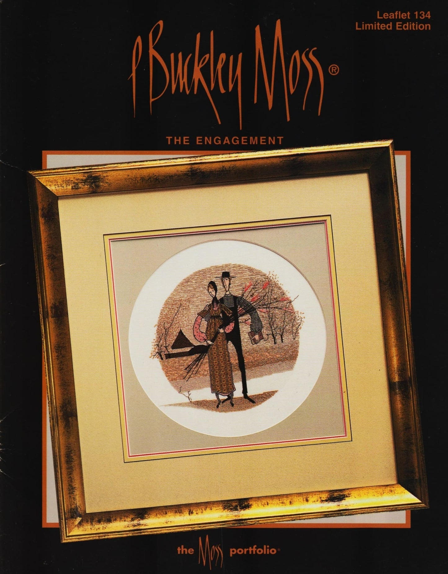 P. Buckley Moss The Engagement 134 amish wedding cross stitch pattern