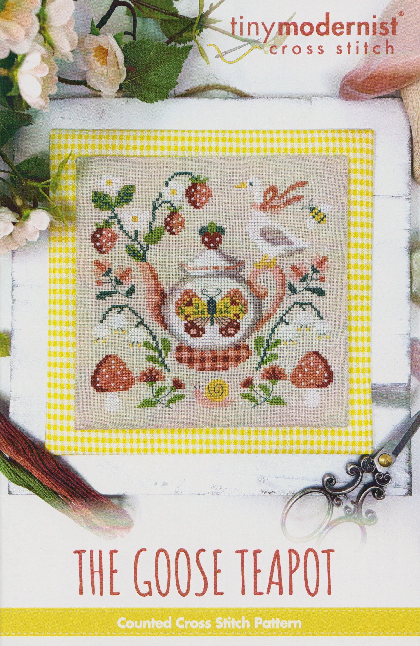 Tiny Modernist The Goose Teapot cross stitch pattern