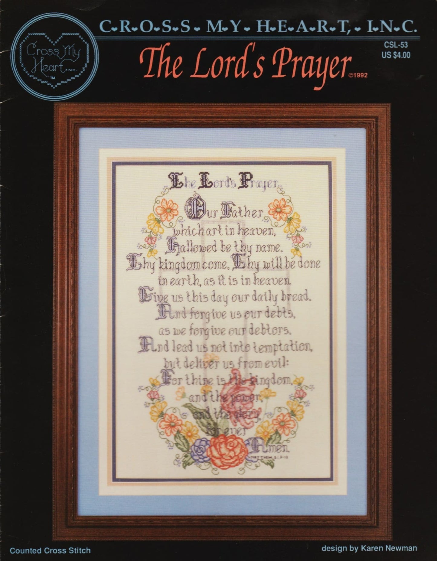 Cross My Heart The Lord's Prayer CSL-53 religious cross stitch pattern