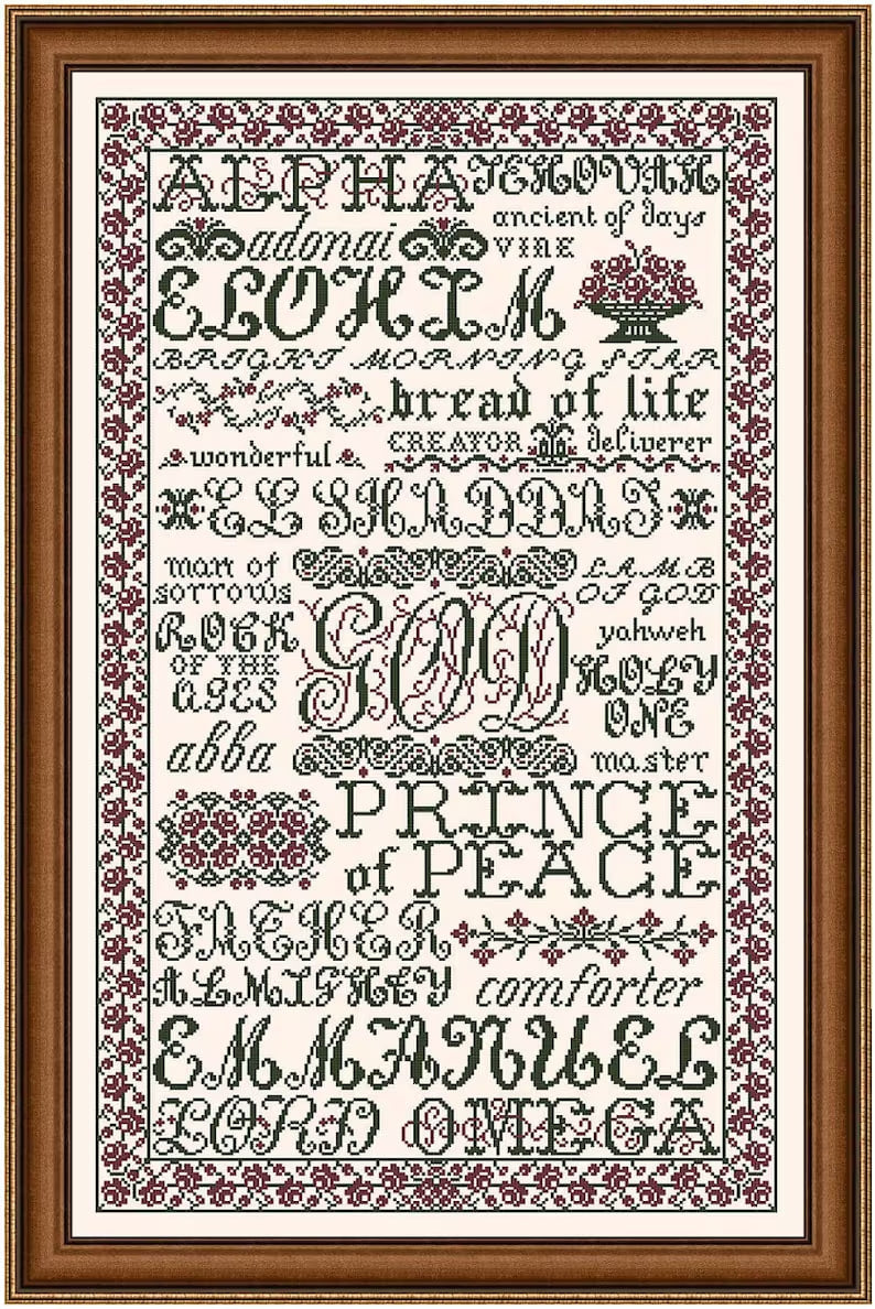 My Big Toe The Name of God MBT-37 religious cross stitch pattern