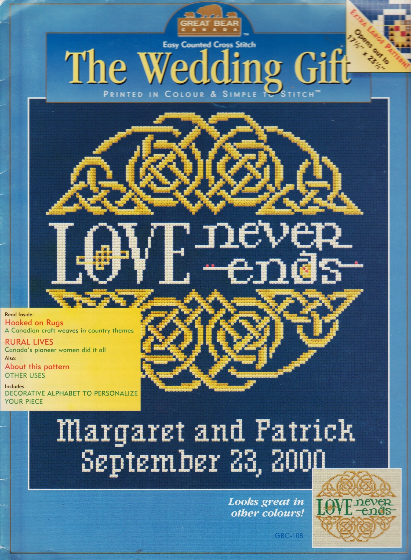 Great Bear Canada The Wedding Gift GBC-108 cross stitch pattern