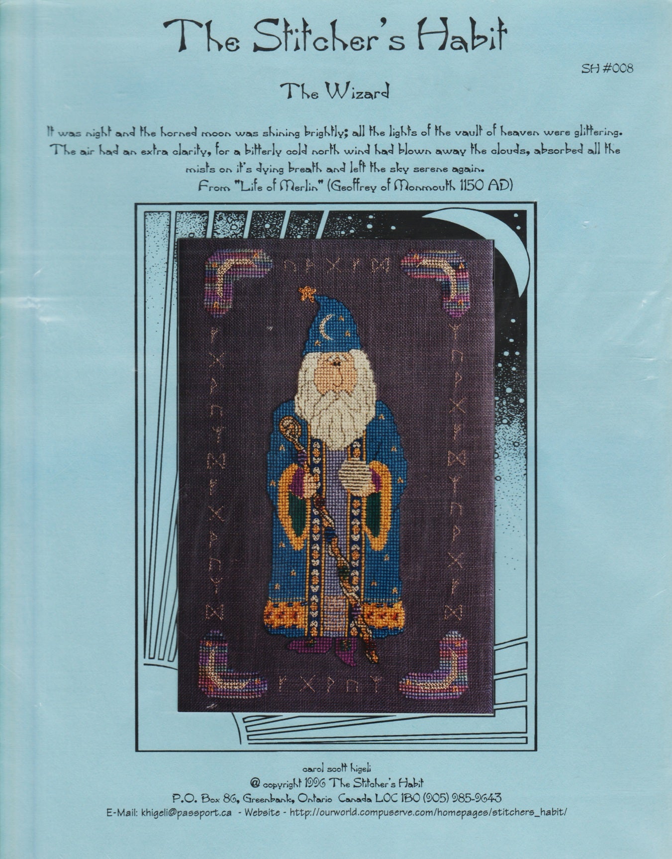 The Stitcher's Habit The Wizard 008 pillow cross stitch pattern