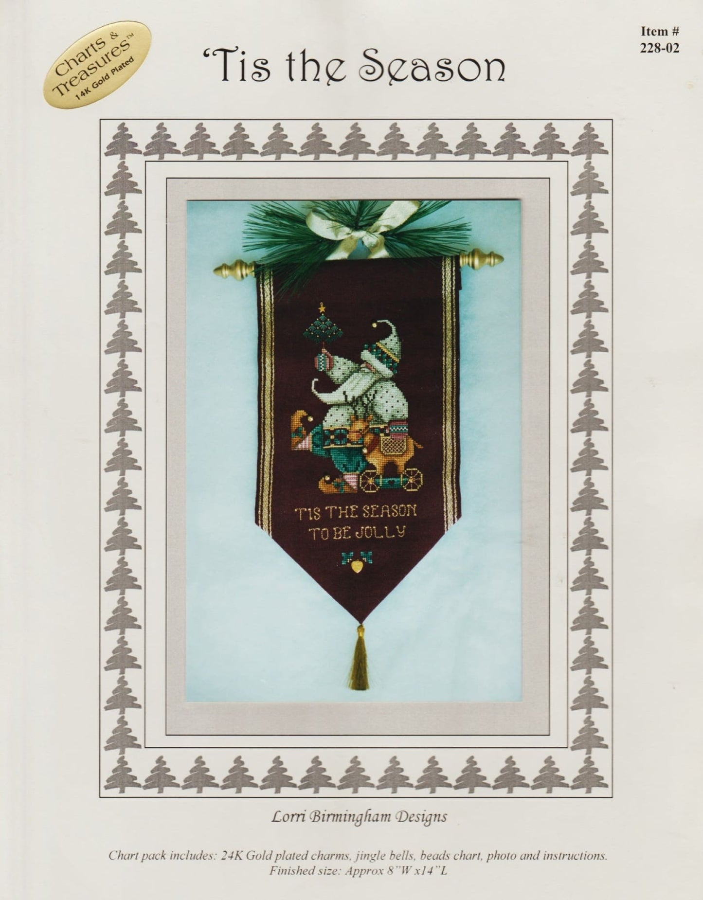 Lorri Birmingham 'Tis The Season 228-02 christmas banner cross stitch pattern