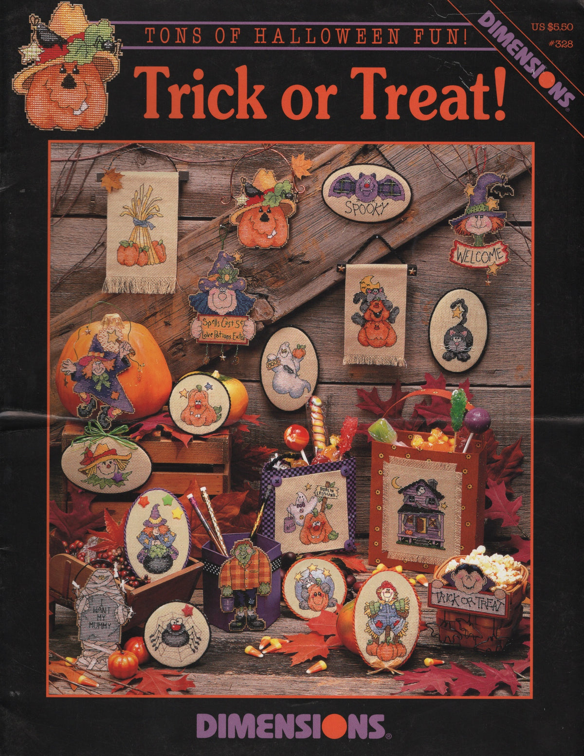 Diminsions Trick or Treat! 328 Halloween ornaments cross stitch pattern