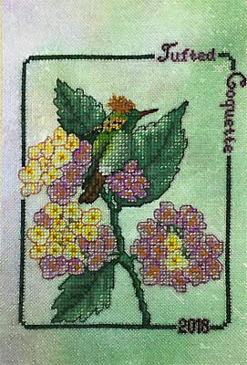 Crossed Wing Collection Tufted Coquette Hummingbird 2018 cross stitch pattern