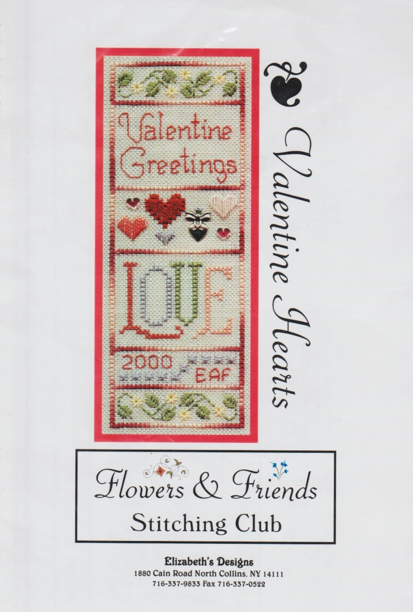 Elizabeth's Designs Valentine Hearts cross stitch pattern