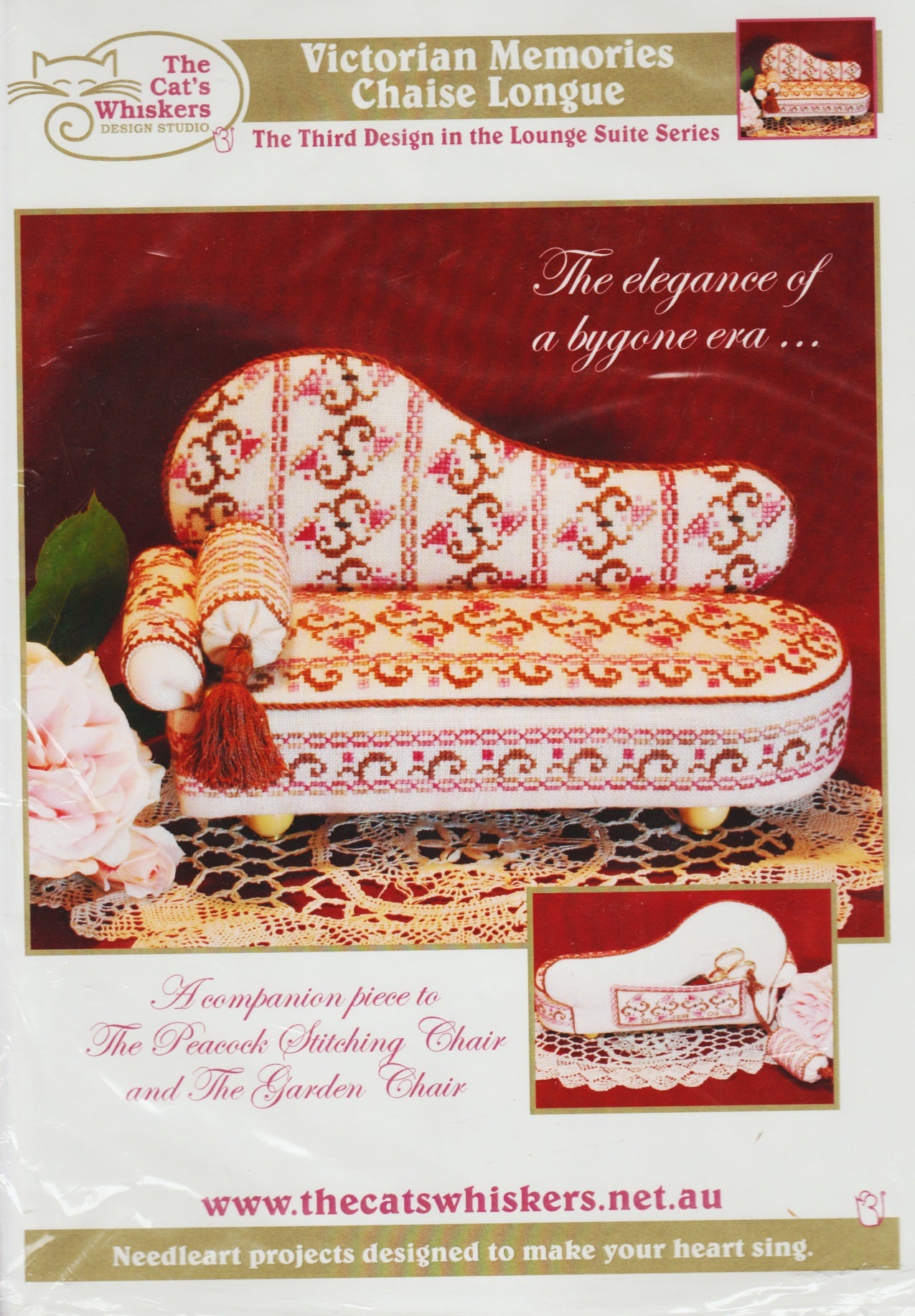 The Cat's Whiskers Victorian Memories Chaise Lounge cross stitch pattern