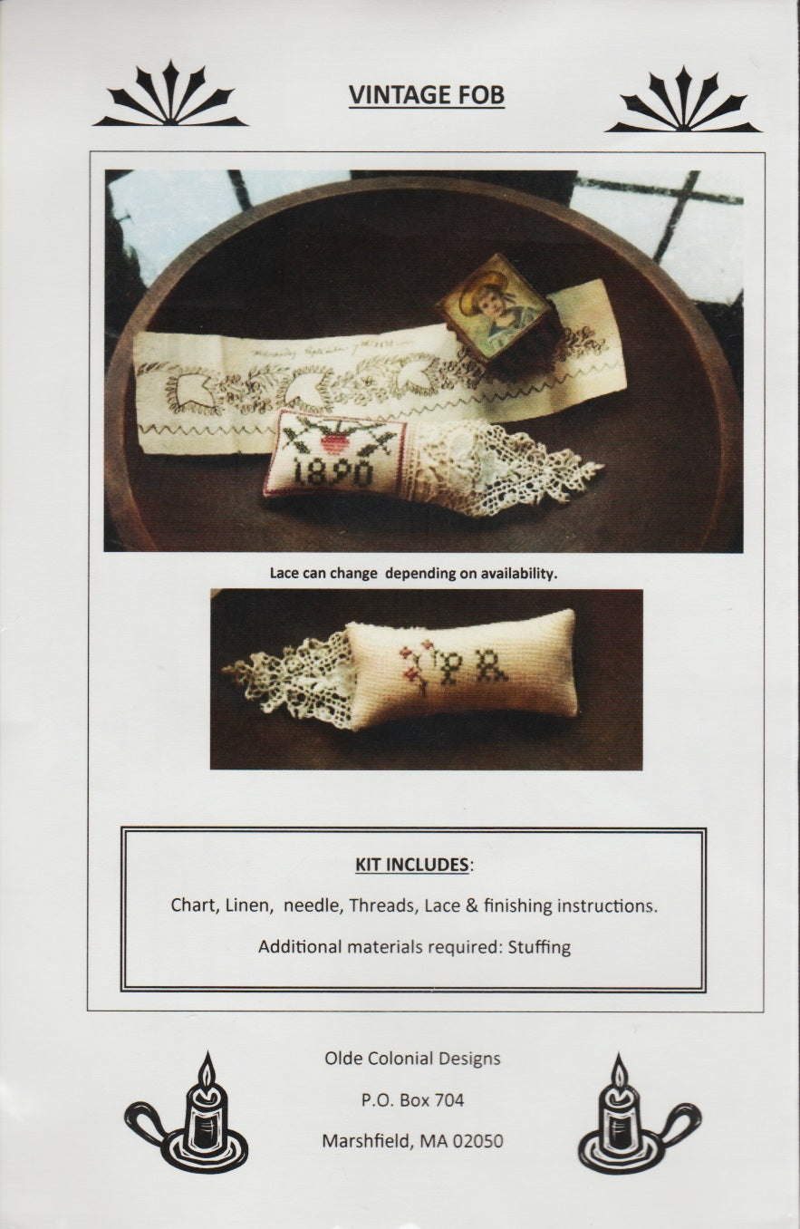 Olde Colonial Designs Vintage Fob cross stitch kit