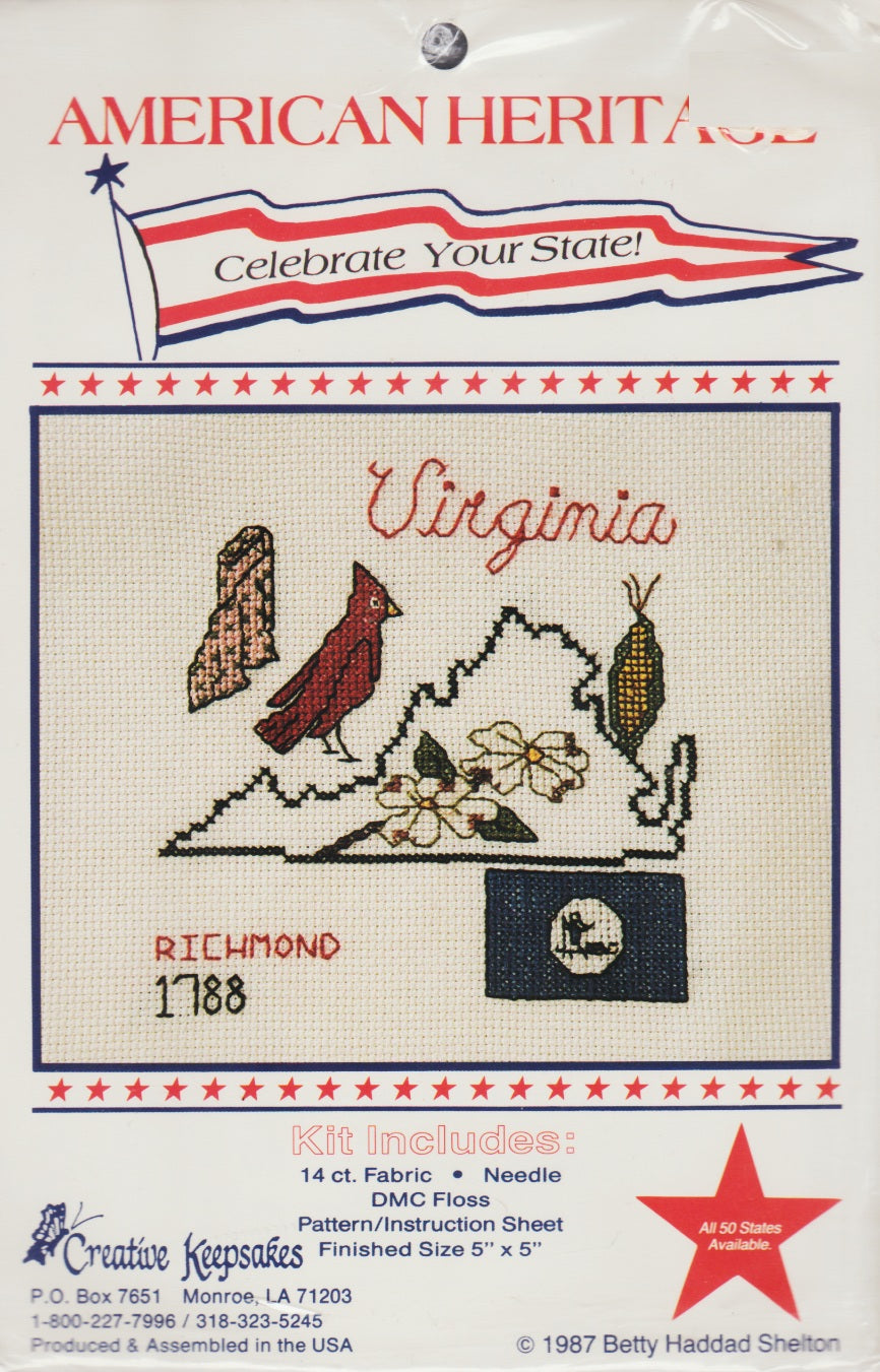 Creative Keepsakes Virginia cross stitch kit