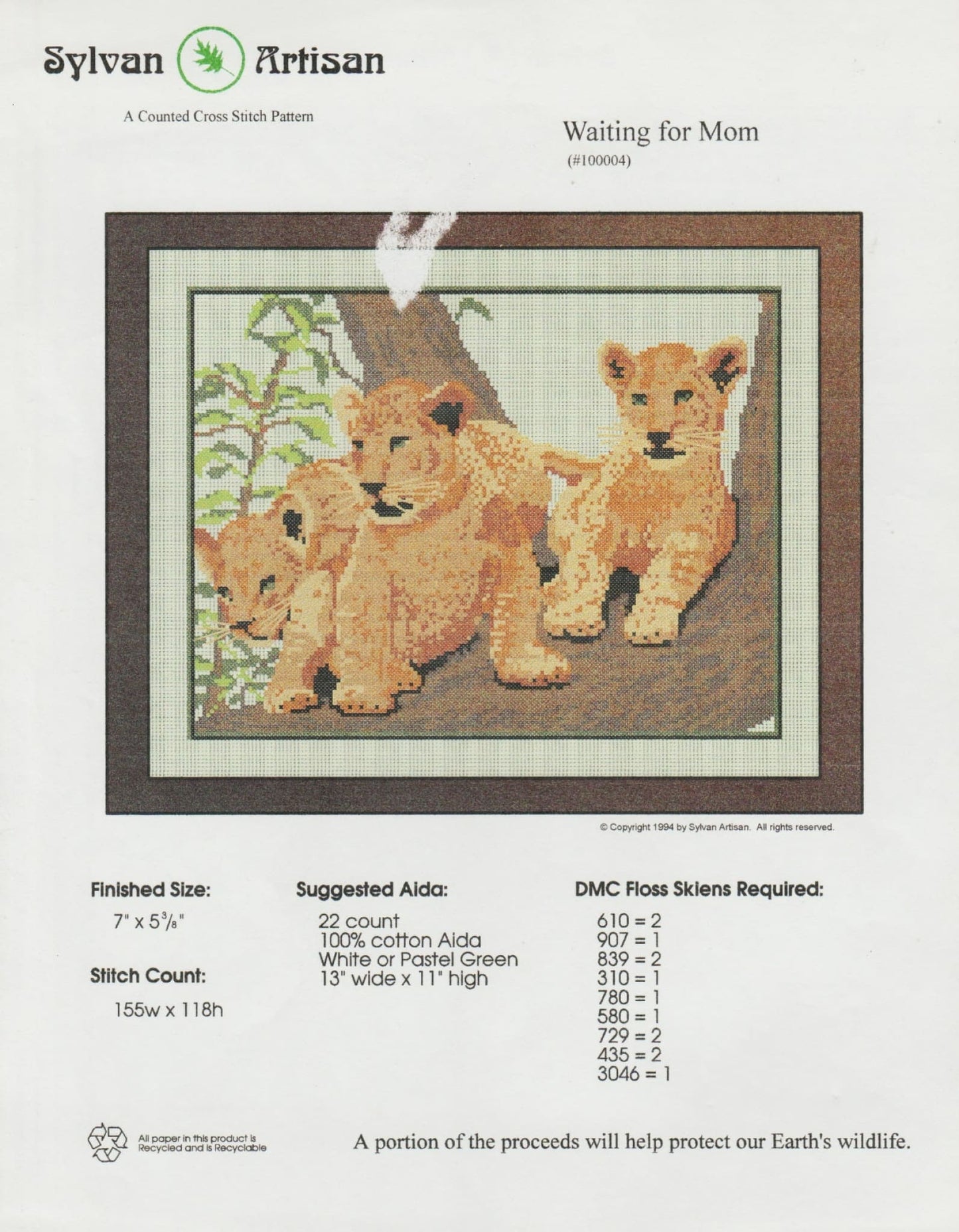Sylvan Artisan Waiting For Mom cross stitch pattern